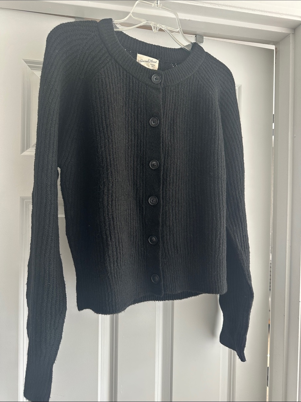 Universal Thread Black Ribbed Button Cardigan